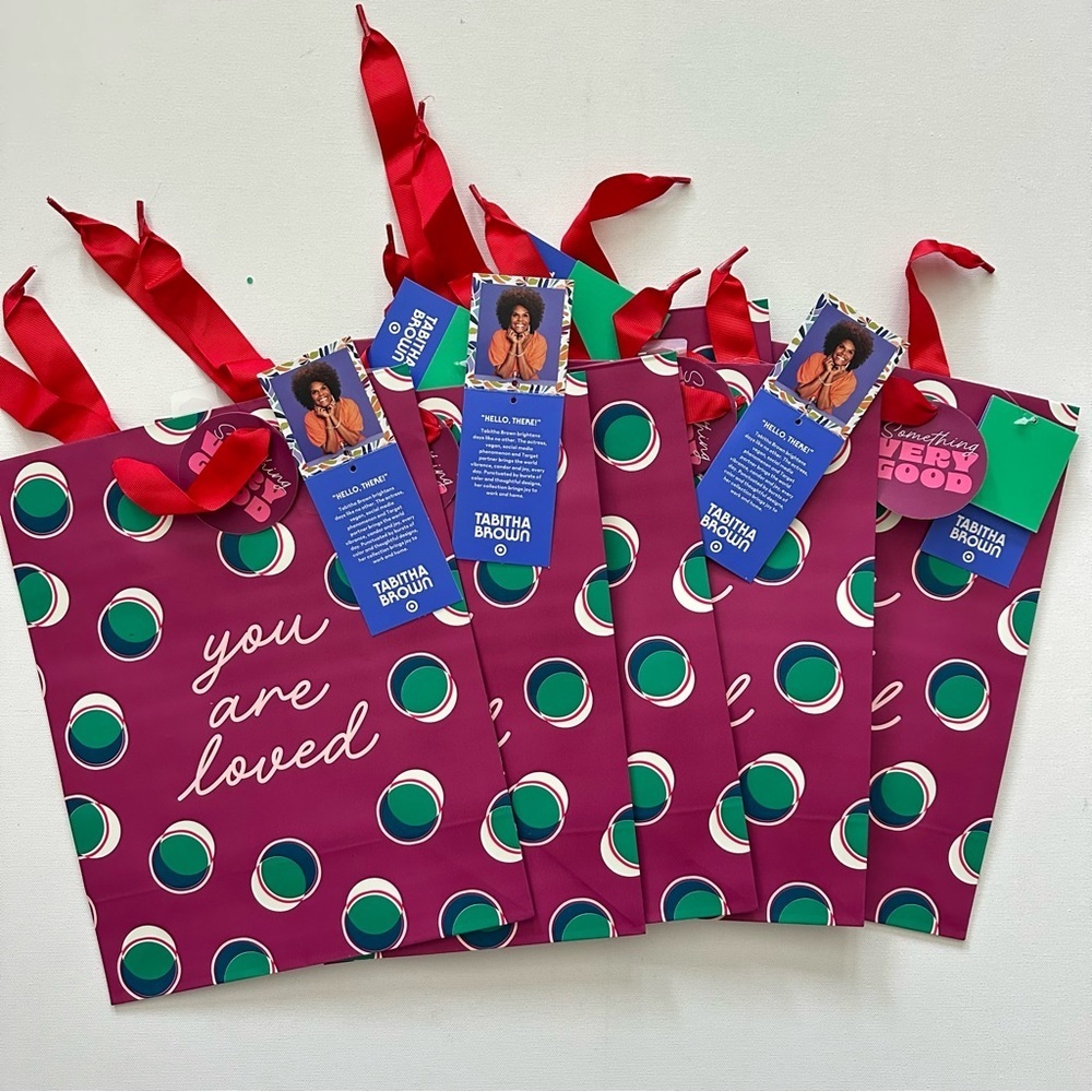 Tabitha Brown Purple Polka Dot Gift Bag 6 pcs